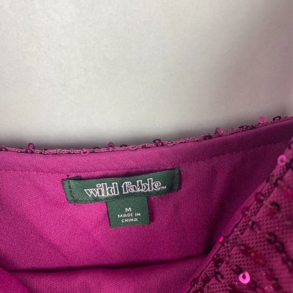 Wild Fable Size Medium Sleeveless Sequin Ruched Side Bodycon Dress Purple - Picture 5 of 8